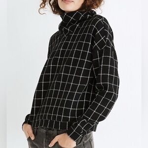Madewell Windowpane Textured Mockneck
